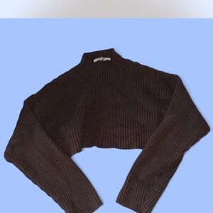 Grey Bandit Brown Knit Super Cropped Sweater XS/S